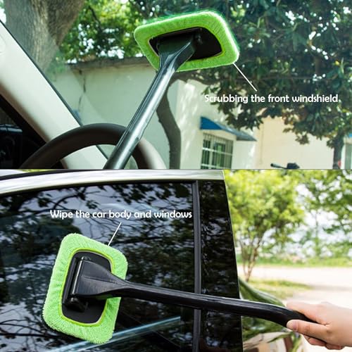 Car Windscreen Cleaner Tools From Inside Window Glass Cleaning Tools Great for Fog & Moisture Removal (Green) - Image 3