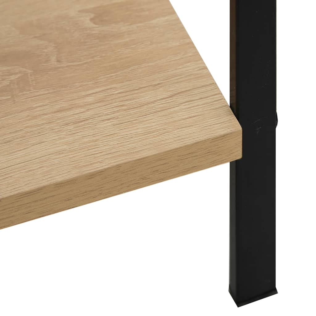 Scaffale da soggiorno per libri e decorazioni, 4 ripiani in rovere 60 x 27,6 x 124,5 cm, materiale in legno per libri, soggiorno, studio, ufficio