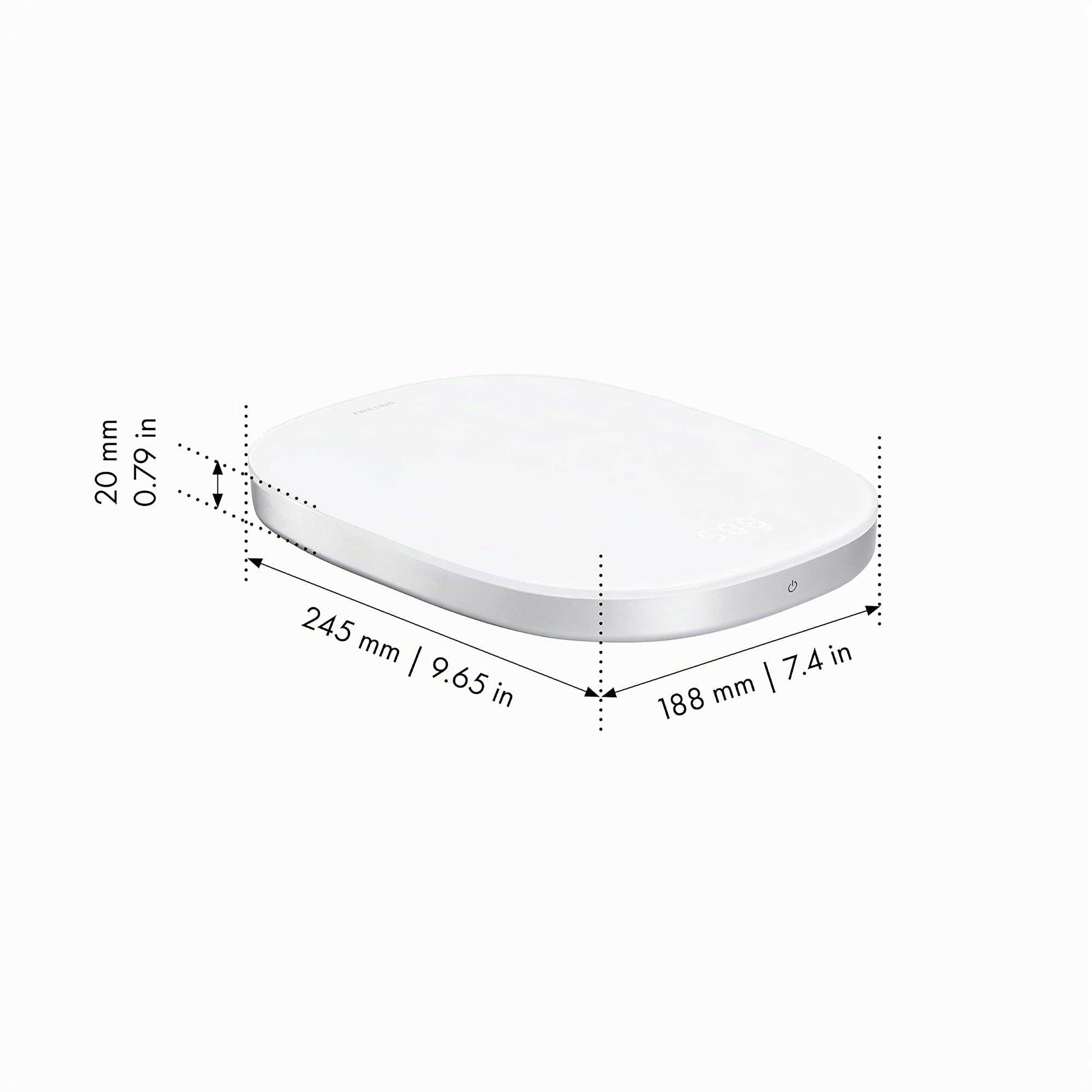 ZWILLING ENFINIGY Balance de cuisine numérique avec écran LCD, chargement USB, 10 kg, argent