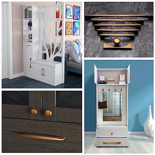Guolich 2 Pcs Kitchen Drawer Handle Door Cabinet Pulls Stainless Steel Handle Modern Brown Hardware for Wardrobe Bathroom Dresser (0mm) - Image 2
