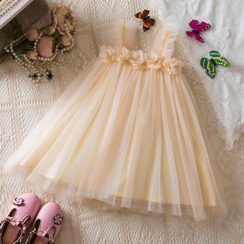 Toddler Girls Tulle Tutu Dress Flower Girls Summer Sundress Size 6M-5T2