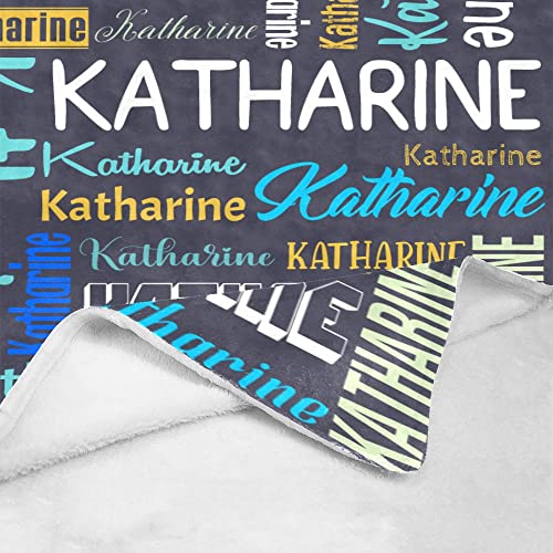 Personalized Blanket for Kids Adults Personalized Name Blanket Custom Blanket with Name Personalized Gifts for Christmas Birthday Valentines Day Mothers Fathers Day (Dark Gray&Colorful, 60"x80")