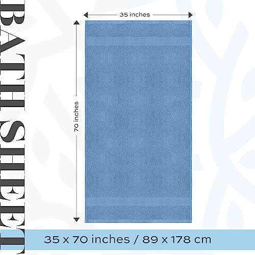 Image of White Classic Luxury Soft Bath Sheet Towels - 650 GSM Cotton Luxury Bath Towels Extra Large 35x70 | Highly Absorbent and Quick Dry | Hotel Quality Extra Large Bath Towels Oversized, Light Blue, 2 Pack