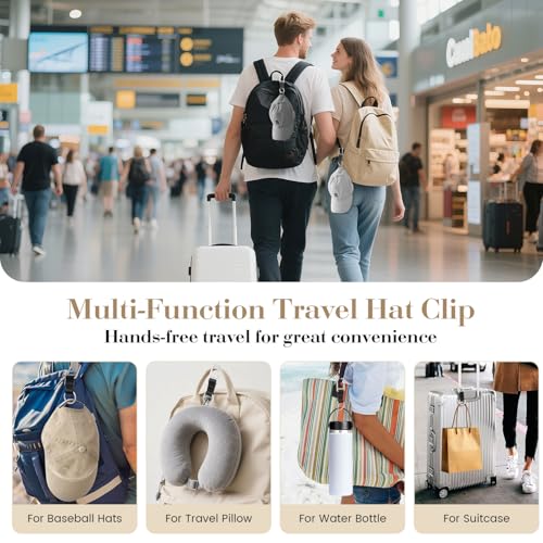 Niveaya Travel Hat Clip for Baseball, Key Ring Holder With Self-locking Metal Gate Clip, Vacation Cruise Essentials Accessory2