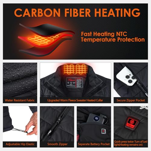 Telguua Heated Vest Women with Battery Pack,Women's Heated Warm Vest Electric Rechargeable Heating Vests2