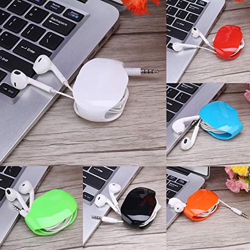 Auto Cable Cord Wire Organizer Bobbin Winder Holder Cord Manager Cable Winder Cord Management Keeper for Data Cables Headset Headphone Earphone Wires (Blue) - Image 4