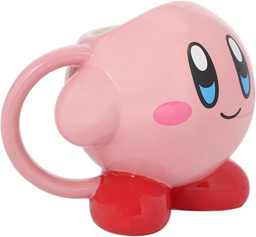 Miniatura 3 de Bioworld Kirby - Taza de cerámica esculpida, color rosa, de 18 onzas