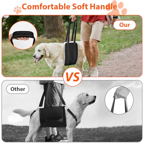 AOOHA Hunde Tragehilfe, Hund Hinten Lift Support Geschirr, Flauschig Weiches Material, Verstellbare Gehhilfe, Hundegeschirr für behinderte, verletzte oder ältere Hunde (L)