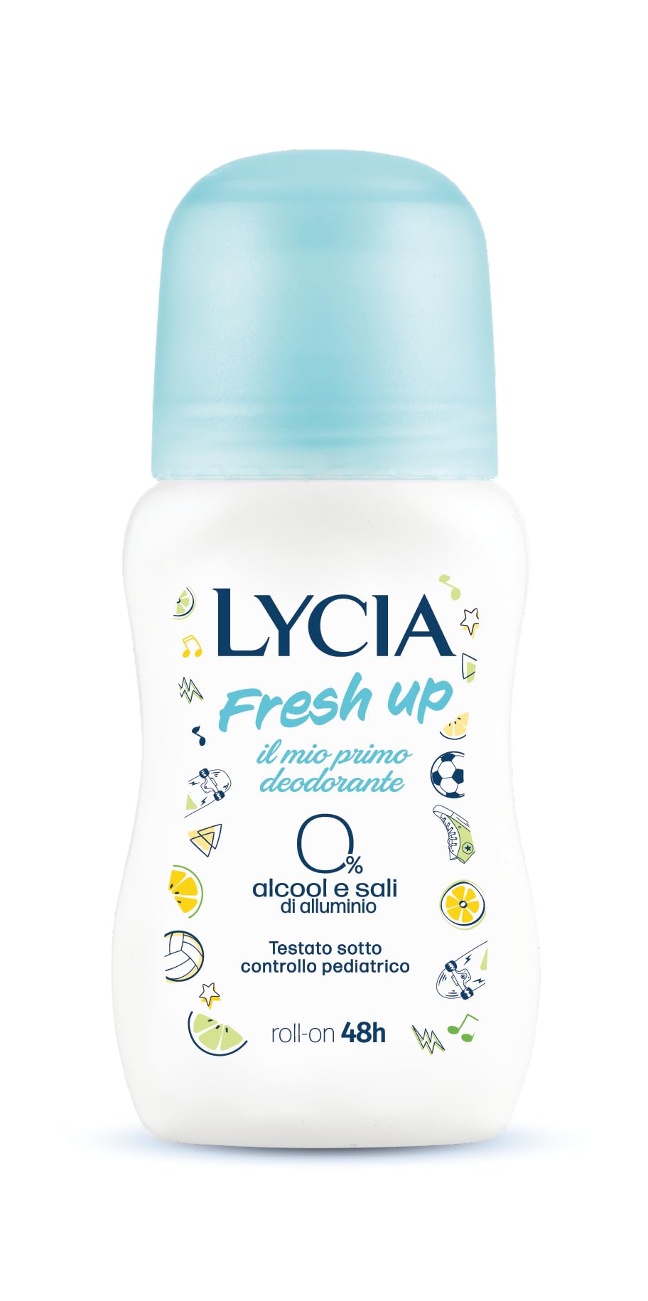 Lycia, Fresh Up Deodorante Bambini Roll on, Formulato per le Prime Sudorazioni di Bambini e Ragazzi, Efficacia fino a 48H, Senza Sali di Alluminio e Senza Alcool, per Pelli Delicate, 50 ml - 1