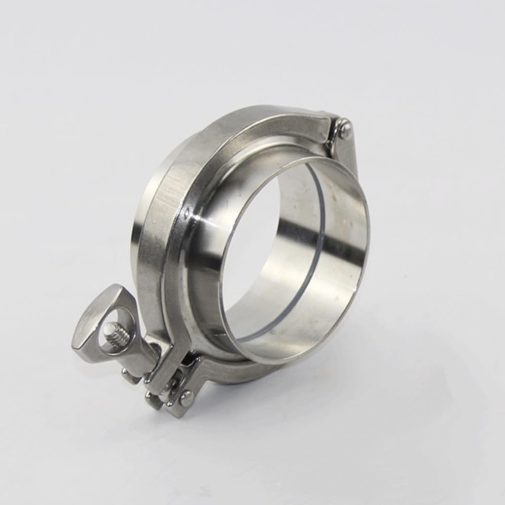 Refixamo One Color Pipe Clamps, 304 Stainless Steel Tri Clamp Weld Ferrule V Band Kit Multiple Sizes(70Mm (Chuck 91Mm))
