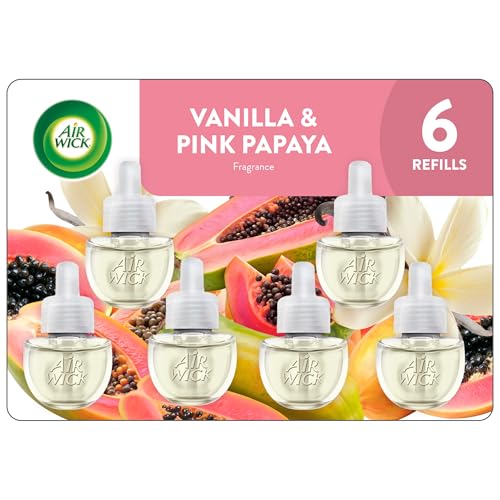 Image of Air Wick Plug In Scented Oil Refill,Vanilla & Pink Papaya, 6 ct