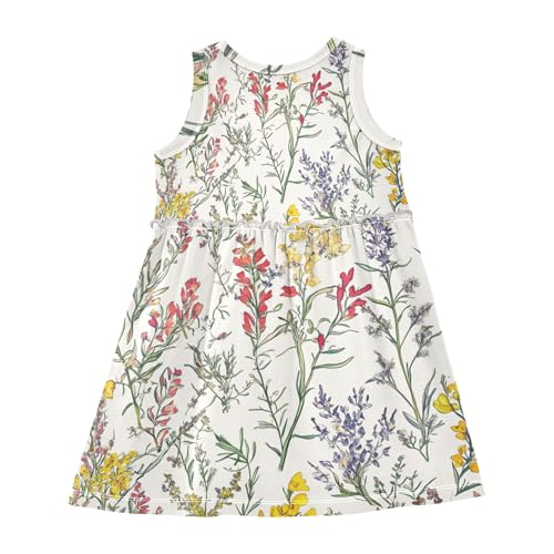 linqin Girls' Dress Kids Casual Sleeveless Summer Dresses for Girls 2-8 Years2