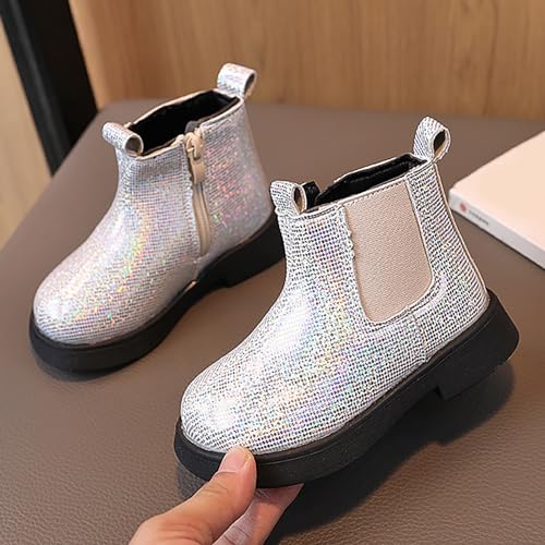 IWIHMIV Girls Booties Winter Boots Girls Ankle Boots Toddler Winter Shoes Non Slip Girls Boots Side Zipper Ankle Booties3