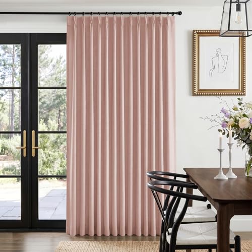 Linen Textured Pinch Pleated Curtains 102 inches long 60 Inch Wide