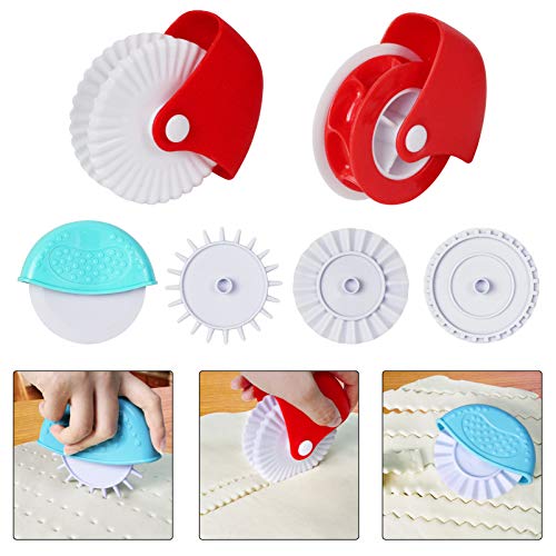 Pastry Wheel Decorator and Cutter,Set of 6 Beatiful Pie Crust, Pizza Pastry Pie Lattice Decoration for Baking Pizza Pastry lattice Decoration Tools