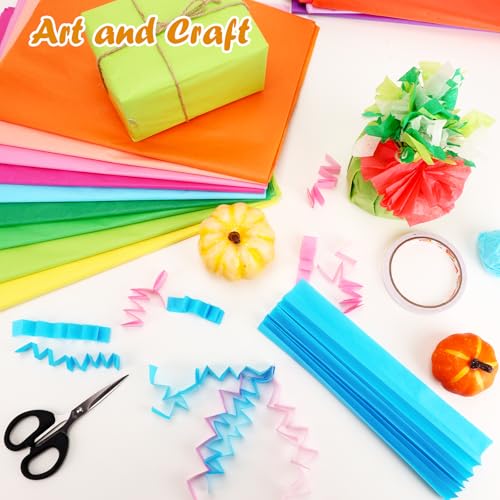 Image of 200 Sheets Tissue Paper, 20 Colors 14 inch X 20 inch Tissue Papers for Gift Bags Birthday Party Flower Decoration, Colored Tissue Paper Bulk for Packaging (Pack of 3)