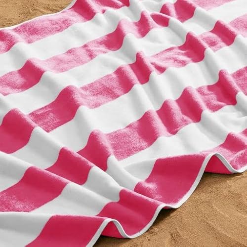 Great Bay Home Oversized Beach Towel 100% Cotton - Xl Cabana Pink Beach Towels For Adults - Cute Pool Towels Oversized - Lightweight Extra Large Pool Towel - Quick Dry - Beach Towel For Travel #TOP3