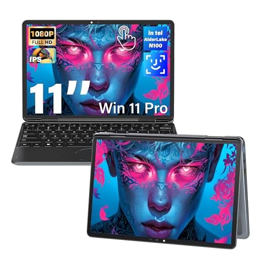 Svikou 11" Gray 2-in-1 Convertible Touchscreen Laptop, FHD (1920x1200) IPS Display, in tel N100 Processor, 16GB RAM 1TB SSD, Facial Recognition, Backlit KB, USB-C,Win 11 Pro for Students & Travel