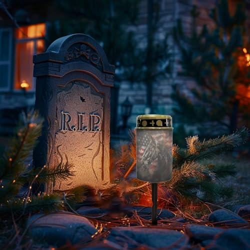 Image of American Flag Horse LED Solar Lights for Patriotic Landscape Waterproof Solar Light 4th of July Solar Power Light Flameless Candle for Cemetery Grave Memorial Decor 2 Pcs