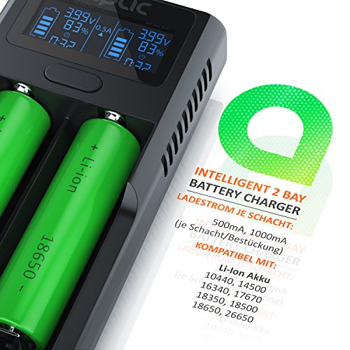 Aplic USB Lithium Akku-Ladegerät, Universale Akku Ladestation, Recharger, Mikroprozessorgesteuerte Ladetechnologie, LCD… – Bild 6