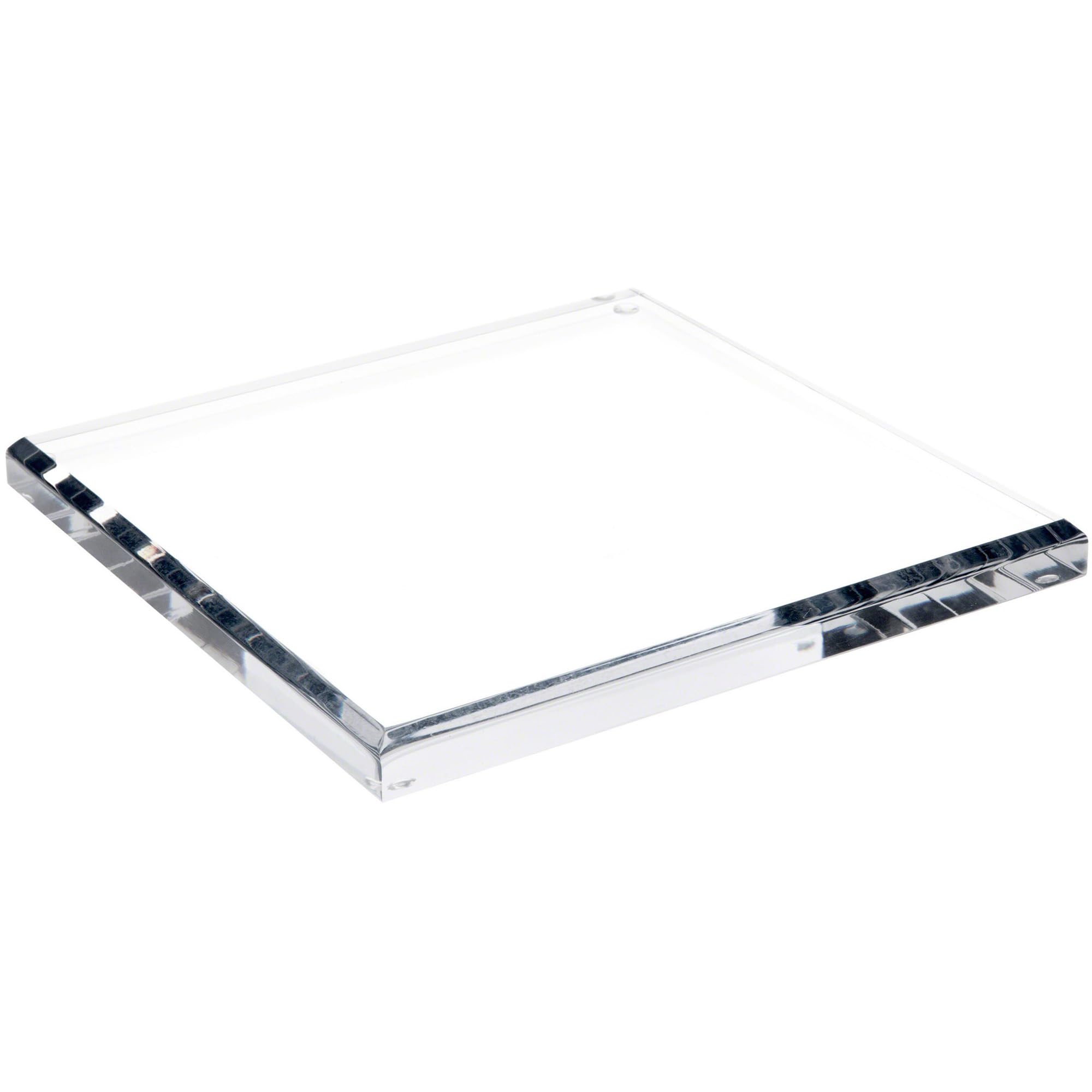 (.190cm x 23cm x 23cm) - Plymor Brand Clear Acrylic Square Bevelled Display Base.190cm H x 23cm W x 23cm D
