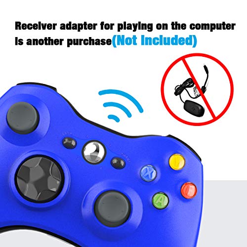 Wireless Controller for Xbox 360, YAEYE 2.4GHZ Gamepad Joystick Wireless Controller for Xbox 360 Console and PC Windows 7,8,10 (Blue) - Thumbnail 2