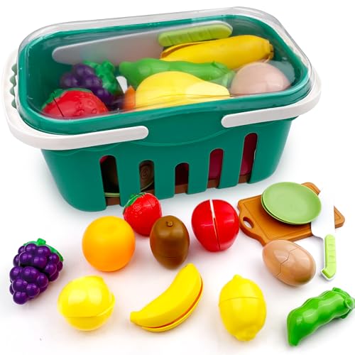 Rseuphiee Accessoires de cuisine pour enfants - Pour couper des fruits et des aliments - Faux aliments - Avec connexion - Pour enfants - Jouet éducatif - Cadeau