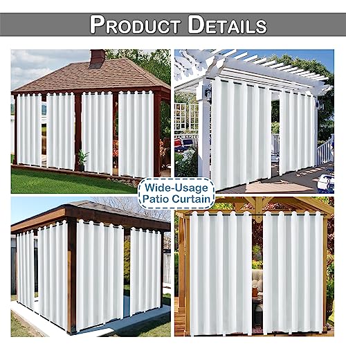 Rideau extérieur imperméable isolant thermique coupe-vent tonnelle blanche - 8