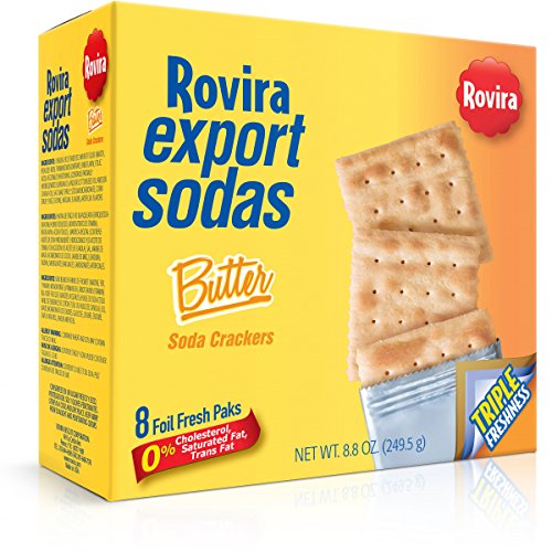 Rovira Export Sodas - Butter Soda Crackers (8 foil fresh packs/box) - 8.8 oz Box