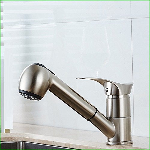 All copper kitchen faucet brushed sink dishwashing sink faucet pull