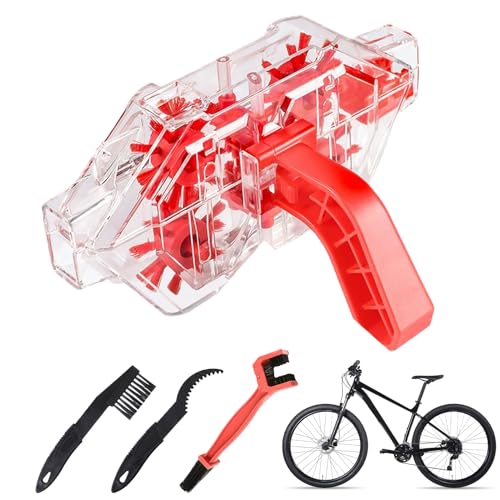 自転車チェーンクリーナーキット - ロードバイクやマウンテンバイク用の透明な浸漬洗浄機ツール | オートバイのサイクリングのメンテナンスや毎日のライディングのためのポータブルチェーンスクラバーと研磨アクセサリー