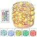 Asmader LED Fairy Battery Powered for Bedroom,Patio,Indoor,Party,Garden,16 Multi Color Changing String Lights with Remote Control Waterproof, 16.4 ft 50, Decorative Silver Wire