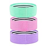 1.3 Bandas de Glúteos -- Tres bandas de distinto color y distintos grados de resistencia(la verde la más leve, la rosa intermedia y la lila la más fuerte). la baja de 5 a 10 kilogramos, la media de 10 a 20 kilogramos y la alta de 20 a 30 kilogramos.