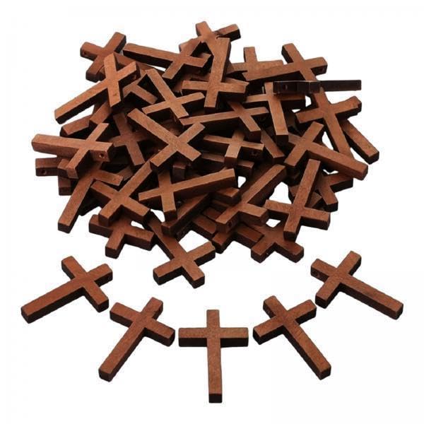 Breloques croix en bois pour fabriquer des cadeaux de communion et baptême uniques