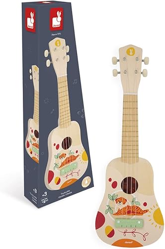 Miniatura 10 de Sunshine Ukelele de madera  Instrumento musical para niños  Juego de simulación y despertar musical  Pintura a base de agua  a partir de 3 años +