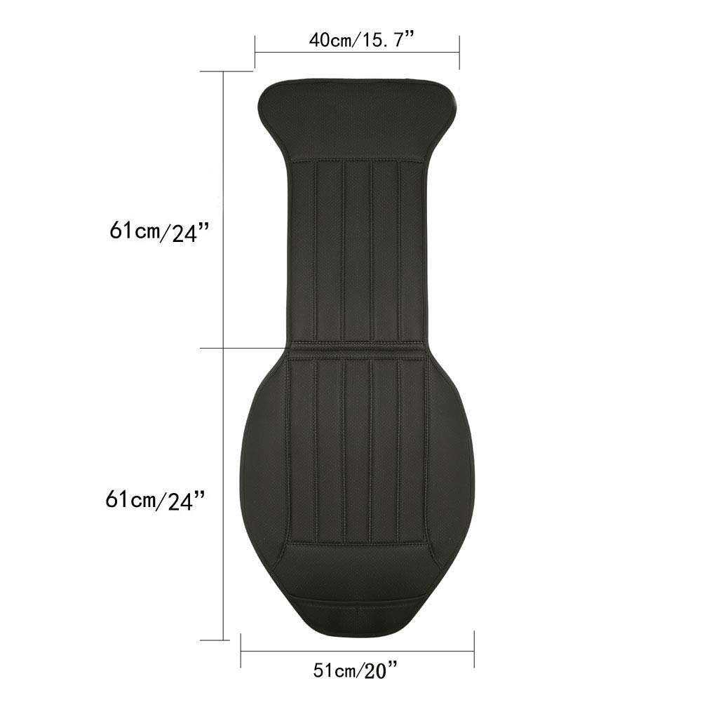 Black Panther Coprisedile Auto, Accogliente Coprisedile Universale Auto Pelle, Anti Scivolo Coprisedile Singolo con Schienale, Nessun Riscaldamento (1PC-Nero)