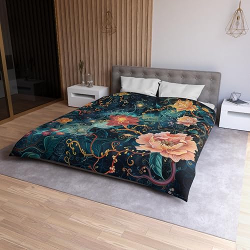 Housse de couette en microfibre premium lit 70x133 motif botanique