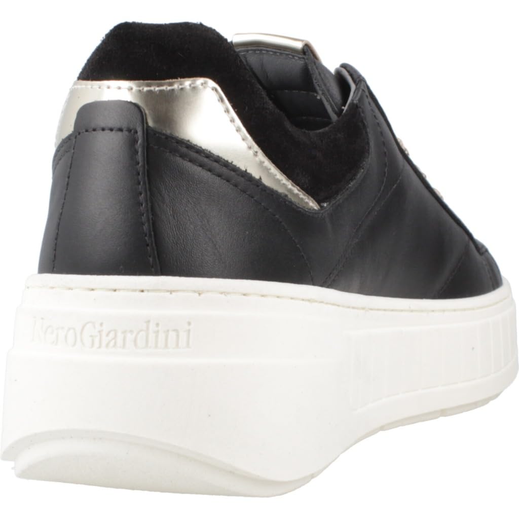 Nero Giardini I514200D Sneakers da Donna in Pelle Nera