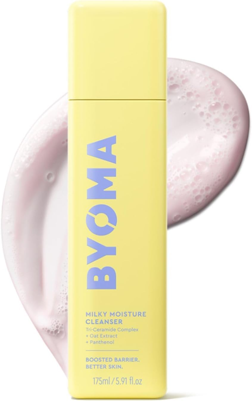 BYOMA Milky Moisture Cleanser | Hydrating Facial Cleanser, Tri-Ceramide Face Wash, Skin Barrier Protection, For Dry & Sensitive Skin, Gently Removes Makeup