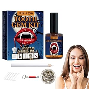 10 Pcs Tand Sieraden Kit | Verwijderbare tand ornamenten sieraden edelstenen Kit – Verwijderbare tandkristallen ornamenten met katoenen rollen, uithardingslampjes, lijm Zceplem