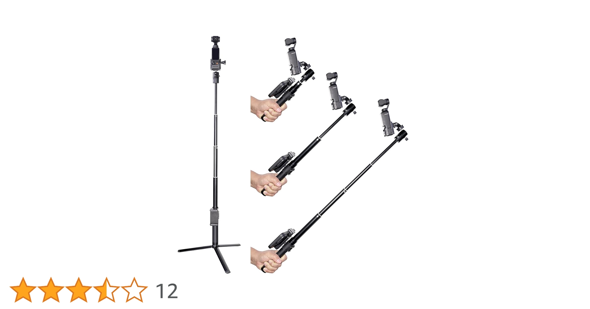 Amazon | DJI Osmo Pocket 3 用 MAXCAM自撮り棒三脚延長棒は90 CM