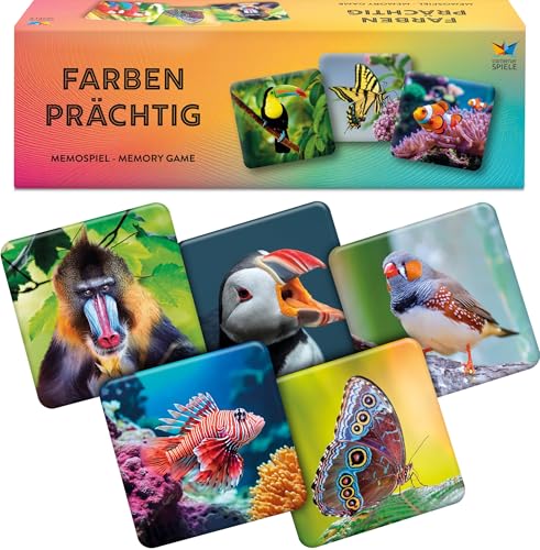 Starnberger Spiele - Farbenprächtig - Memospiel - Kartenspiel für Erwachsene und Kinder ab 6 Jahren - Geschenk für Tierliebhaber