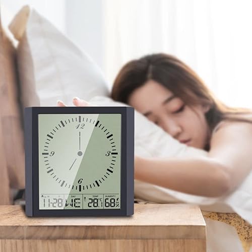 Miniatura 7 de Reloj de pared digital LED con pantalla grande, reloj de pared digital de brillo ajustable, reloj despertador digital con fecha y fecha, temperatura