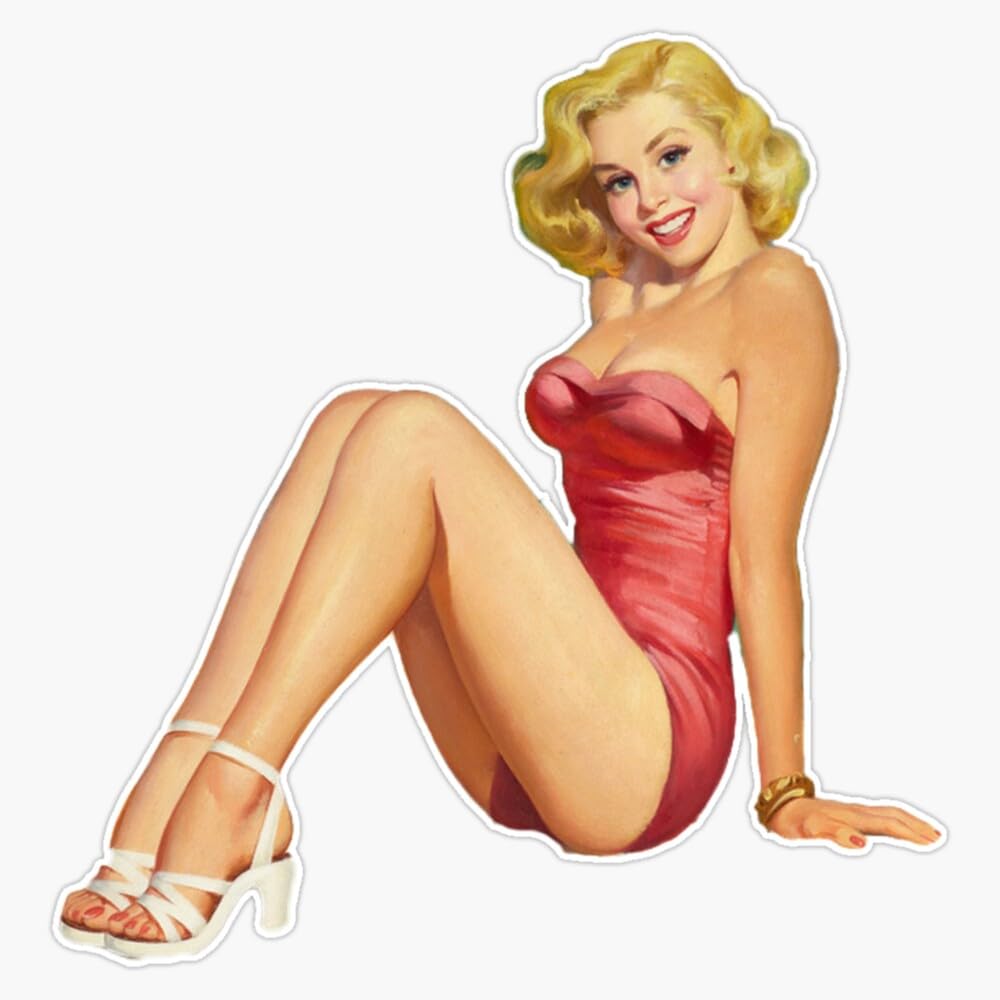 Kansas Pin Up Vintage Style Decal – 5x3.75 Inch Weatherproof Vinyl Sticker With Overlaminate