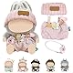 ePicsoa Bekleidung für 17cm Lbbu Plüsch, Kuscheltier Kleidung Outfit nur Bekleidungs zubehör, Niedliche Mini Plüsch Pullover Hoodie Bekleidung DIY Kinder Geschenke (Eiscreme)