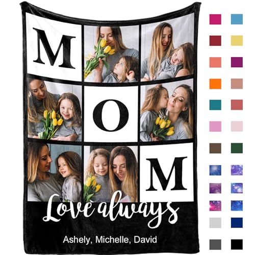 Yofair Custom Blanket with Picture Personalized Photo Blanket Customized Birthday Gifts for Mom Dad Girlfriend Boyfriend Husband Wife Couple 50 W x 60 L