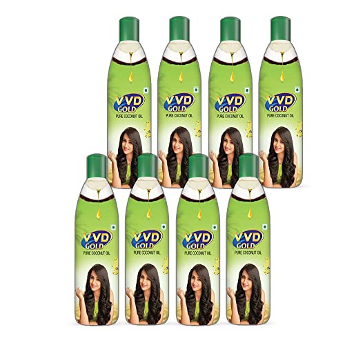 Image of VVD 175 ml Gold Pure Coconut Oil 175ml Bottle (Pack of 8) | For nourishing Hair Care and Growth | nariyal tel coconut oil for hair