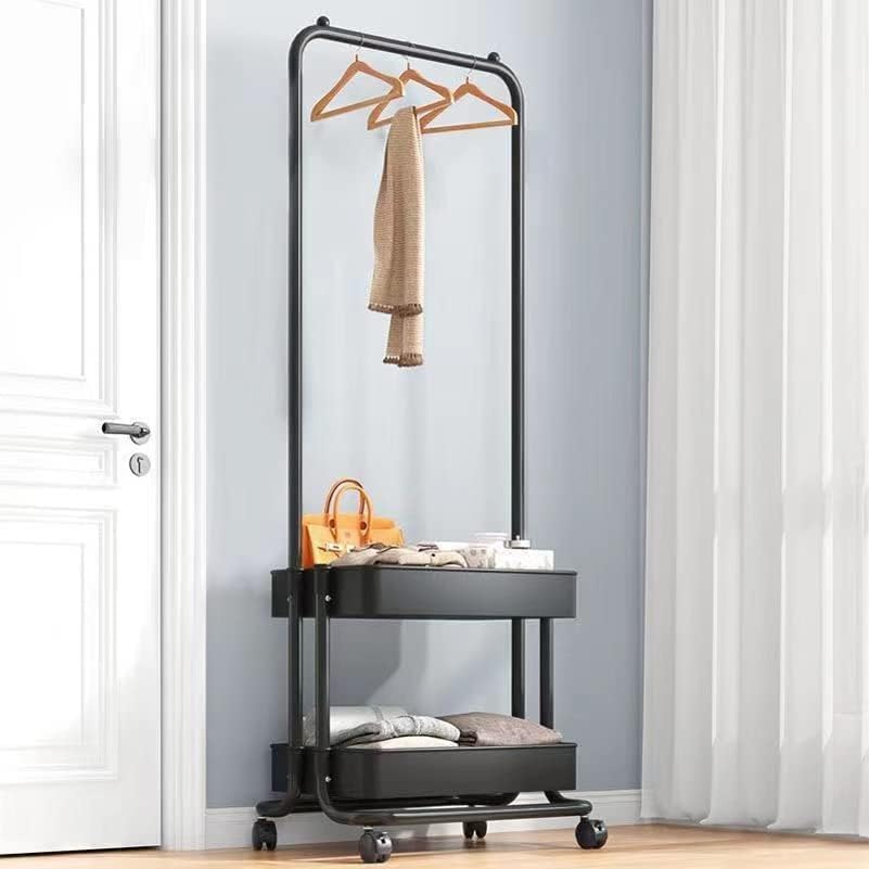 EVVIX Modern Garment Rack Clothing Stand with 2 Tier Metal Basket and Universal Wheel Square Suit Dress Garment Rack Dress Display Stand Floor Hanger Storage Rack for Home Wedding Clothing Store EVVIX Modern Garment Rack Clothing Stand with 2 Tier Metal Basket and Universal Wheel Square Suit Dress Garment Rack Dress Display Stand Floor Hanger Storage Rack for Home Wedding Clothing Store