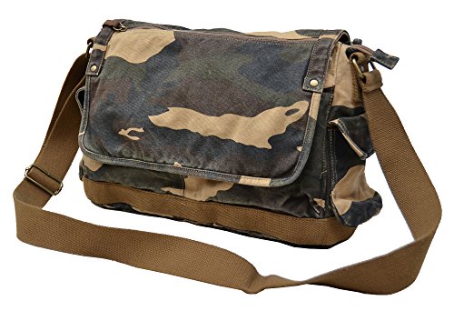 Gootium Canvas Messenger Bag - Vintage Cross Body Shoulder Satchel, Camo #TOP2