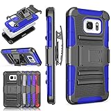 Galaxy S7 Edge Case, TILL [Knight Armor] Heavy Duty Full-body Rugged Holster Resilient Protective Case [Belt Swivel Clip][Kickstand] Combo Cover Shell For Samsung Galaxy S7 Edge G935 All Models [Blue]